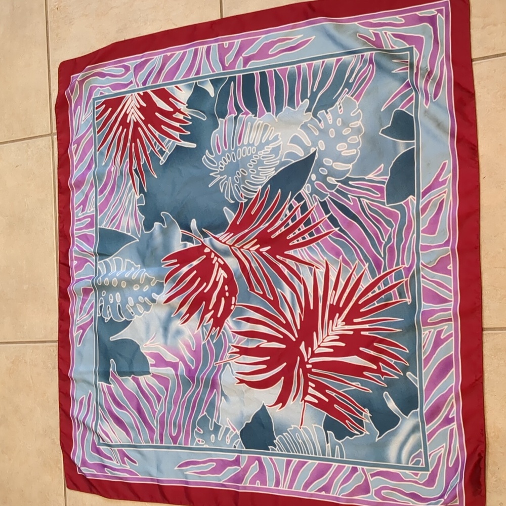 TIE RACK Vintage Square Floral Scarf 33 x 33